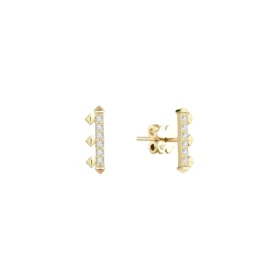 Dekoratif Bar Taşlı Altın Küpe