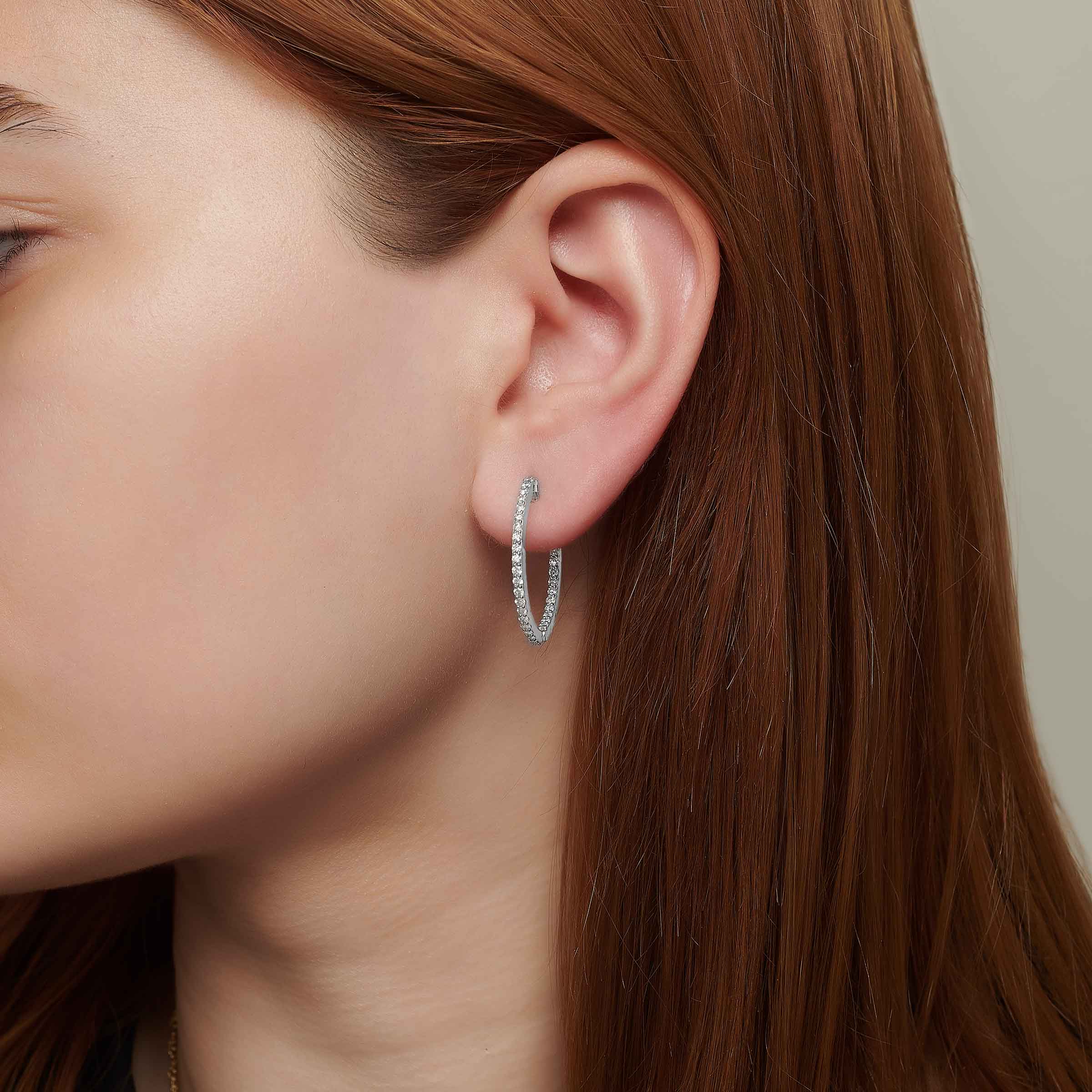 Best Friend Unicum Pırlanta Halka Küpe - Görsel 2