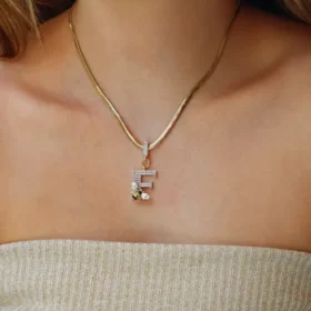 Bee Mine Altın Arı Taşlı F Harf Kolye Ucu