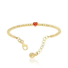 Altın Kırmızı Kalplı Dorika Bileklik