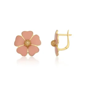 Bee Mine Altın Çiçek Küpe