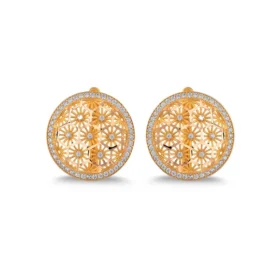 Altın Yaşam Çiçeği Küpe