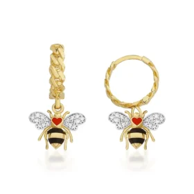 Bee Mine Altın Arı Kalpli Küpe