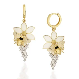 Bee Mine Altın Arı Çiçek Küpe