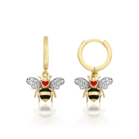 Bee Mine Altın Arı Kalpli Küpe