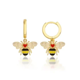 Bee Mine Altın Arı Kalpli Küpe