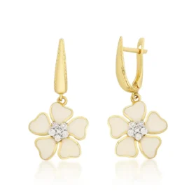 Bee Mine Altın Çiçek Küpe