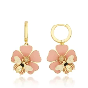 Bee Mine Altın Arı Çiçek Küpe