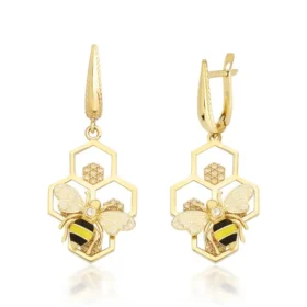 Bee Mine Altın Arı Küpe