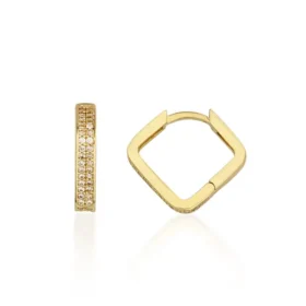 Altın Taşlı Halka Küpe