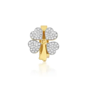 Altın Yonca Taşlı Charm