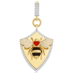 Bee Mine Altın Arı Kalpli Kolye Ucu