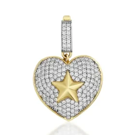Altın Kalp Taşlı Kolye Ucu