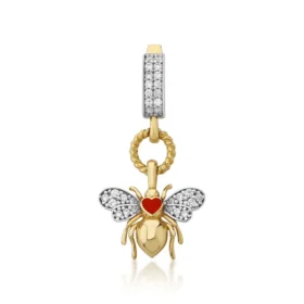 Bee Mine Altın Arı Kalpli Kolye Ucu