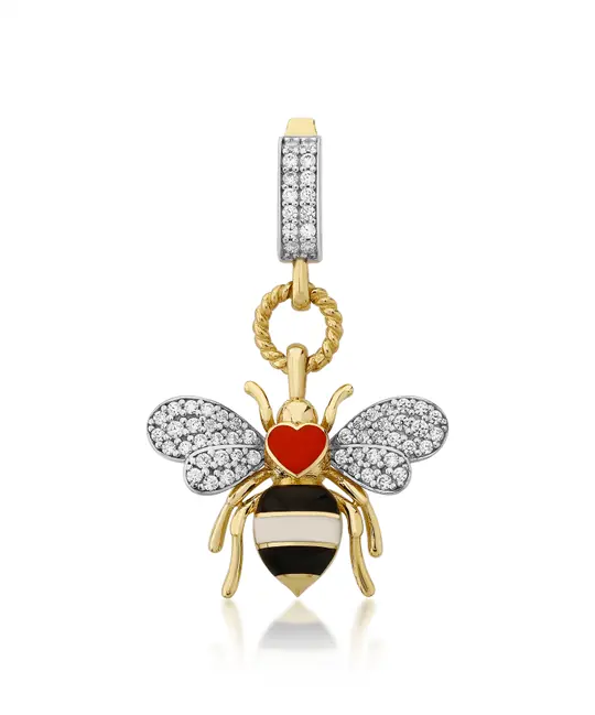 Bee Mine Altın Arı Kalpli Kolye Ucu