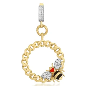 Bee Mine Altın Arı Kalpli Kolye Ucu