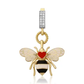 Bee Mine Altın Arı Kalpli Kolye Ucu