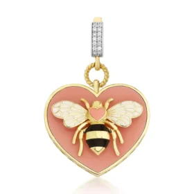 Bee Mine Altın Pembe Kalp Kolye Ucu