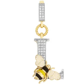 Bee Mine Altın Arı Taşlı L Harf Kolye Ucu