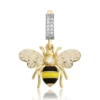 Bee Mine Altın Arı Beyaz Taşlı Kolye Ucu