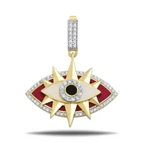 Altın Kırmızı Göz Kolye Ucu