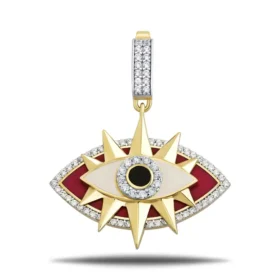 Altın Kırmızı Göz Kolye Ucu