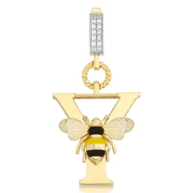 Bee Mine Altın Arı Y Harf Kolye Ucu