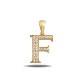 Altın F Harf Kolye Ucu