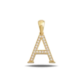 Altın A Harf Kolye Ucu