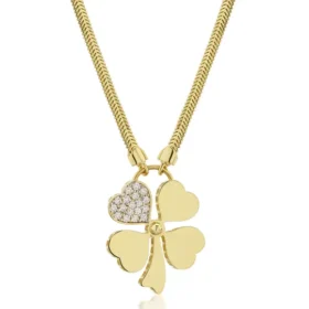 Altın Yonca Kolye