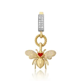 Bee Mine Altın Arı Kalpli Kolye Ucu