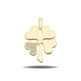 Altın Yonca Şans Kolye Ucu