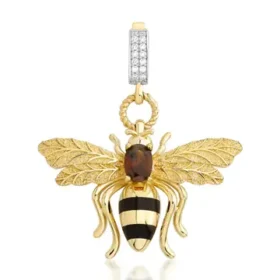 Bee Mine Altın Arı Taşlı Kolye Ucu