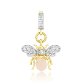 Bee Mine Altın Arı Renkli Taşlı Kolye Ucu