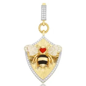 Bee Mine Altın Arı Kalpli Kolye Ucu