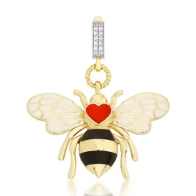 Bee Mine Altın Arı Kalpli Kolye Ucu
