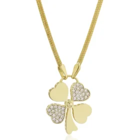 Altın Yonca Kolye