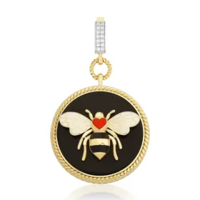 Bee Mine Altın Arı Kalpli Kolye Ucu