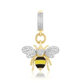 Bee Mine Altın Arı Kalpli Kolye Ucu