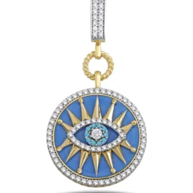 Altın Mavi Göz Kolye Ucu