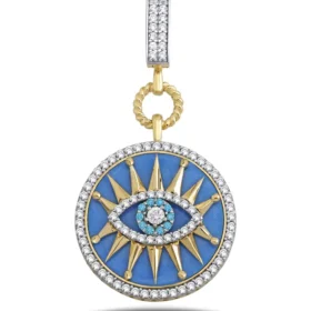 Altın Mavi Göz Kolye Ucu