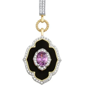 Altın Mor Taşlı Kolye Ucu