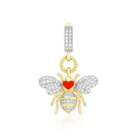 Bee Mine Altın Arı Kalpli Kolye Ucu