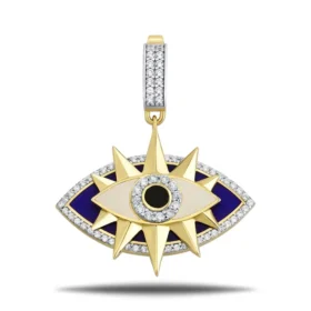 Altın Lacivert Göz Kolye Ucu