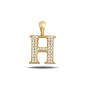 Altın H Harf Kolye Ucu