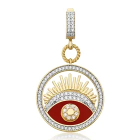 Altın Kırmızı Göz Kolye Ucu