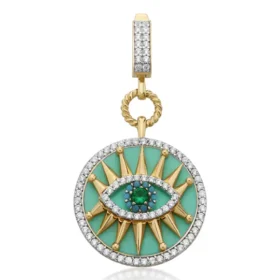 Altın Yeşil Göz Kolye Ucu