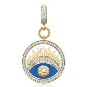 Altın Mavi Göz Kolye Ucu