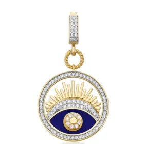 Altın Lacivert Göz Kolye Ucu