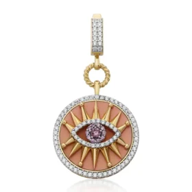 Altın Pembe Göz Kolye Ucu